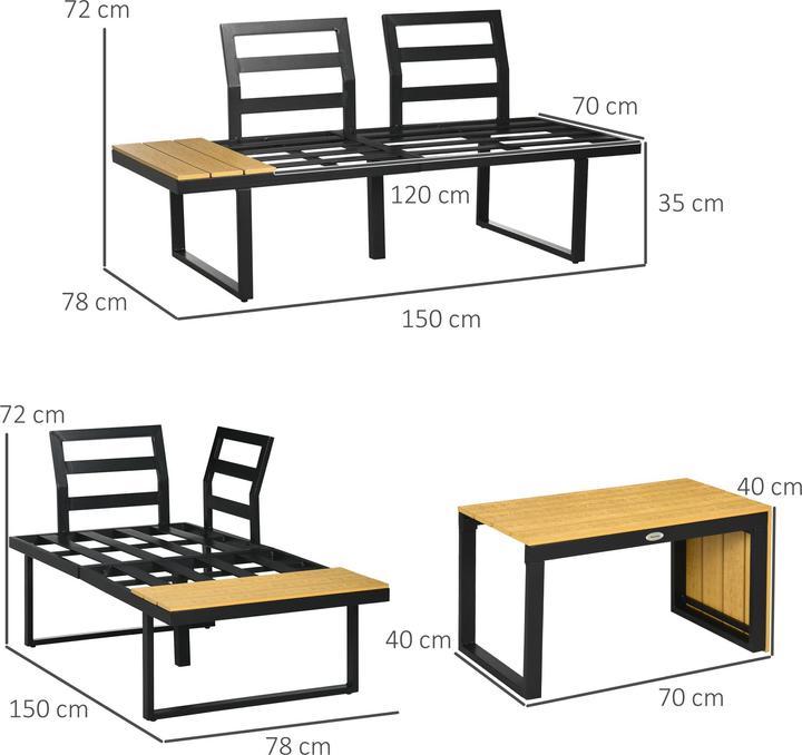Actual product image Outsunny Garden furniture set