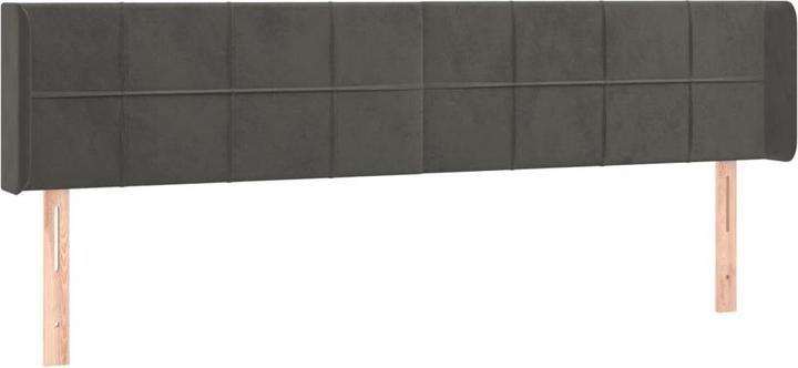 Produktbild VidaXL Kopfteil mit Ohren Dunkelgrau 203x16x78/88 cm Samt,Farbe (203 x 16 x 88 cm)