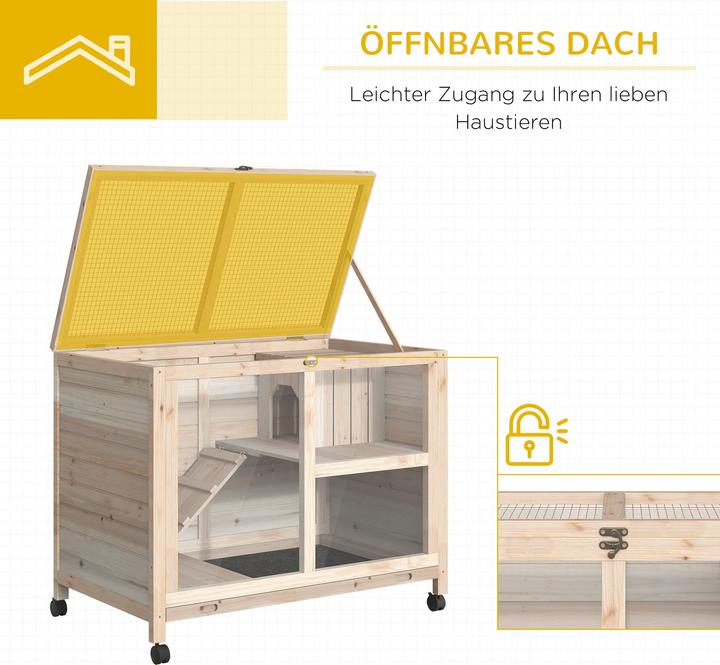 Produktbild PawHut Kleintierstall mit Rollen
