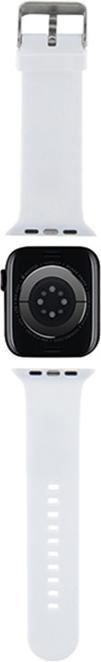 Produktbild Karl Lagerfeld Pasek KLAWLSLKNH Apple Watch 42/44/45mm biały/white strap 3D Rubber Karl Head (42 mm, 44 mm, 45 mm, Stainless Steel, Silicone)