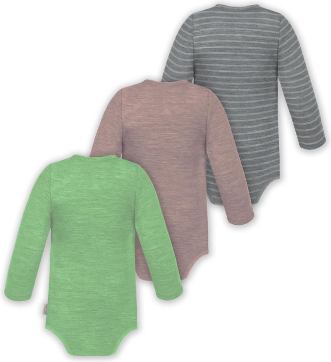 Immagine prodotto Normani Confezione da 3 pezzi di body a maniche lunghe in merino per bambino e bambina - 9355 (62)