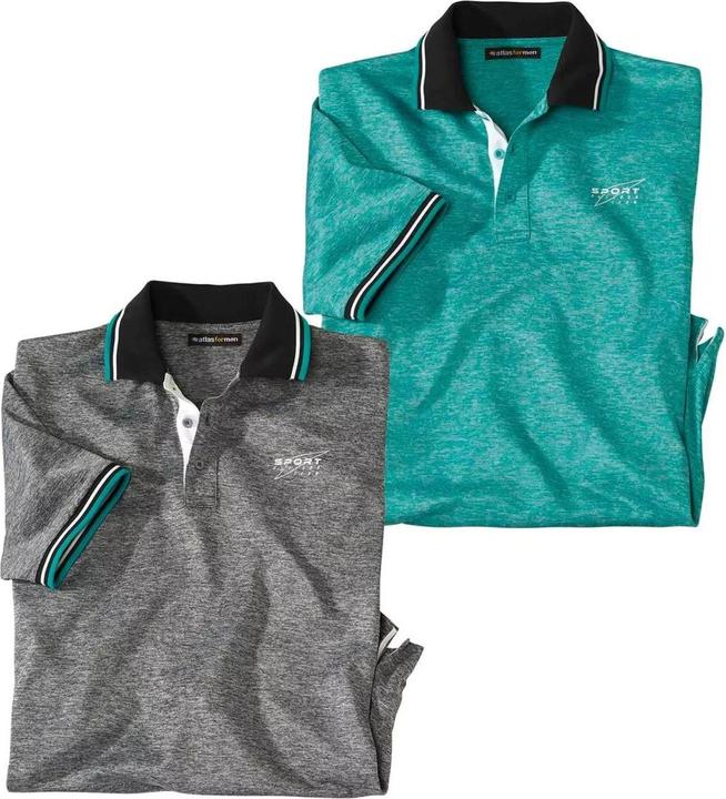 Atlas For Men 2erPack Poloshirts Sport Outdoor (3XL)