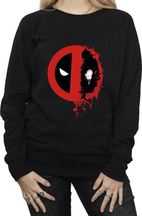 Actual product image Womens/Ladies Deadpool Split Splat Logo Sweatshirt (XXL)
