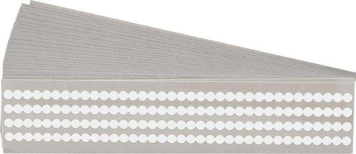 Actual product image Brady B-7569, QD-25-WT, QUIK-DOT(TM) marker, vinyl, white, 6.35 mm round, has been available since June