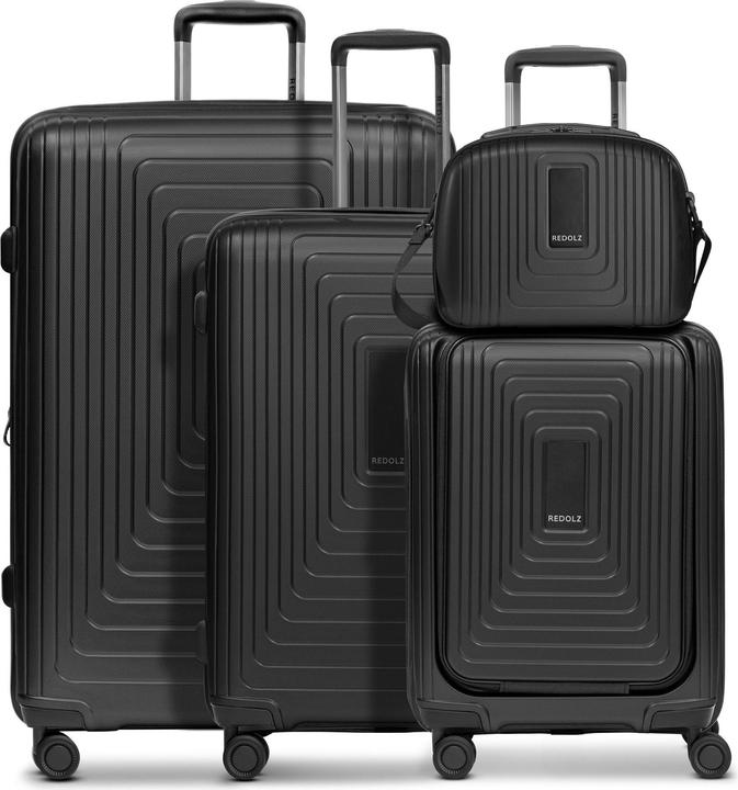 Actual product image Redolz Essentials 4-wheel suitcase set + beauty case 4 pcs. with stretch fold + laptop compartment (263 l, XL (from 140l))
