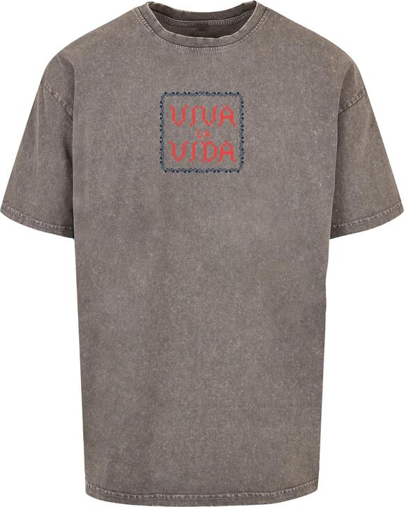 Produktbild Merchcode Frida Kahlo - Pixels viva la vida Acid Washed Heavy Oversize Tee - 118139 (XS)