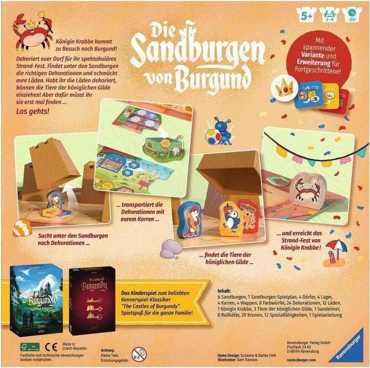 Immagine prodotto Ravensburger 24687 I castelli di sabbia della Borgogna - gioco per bambini dai 5 anni in su per 2-4 persone (Tedesco)