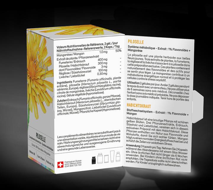 Actual product image Sekoya Hawkweed | Supplement for water retention (60 Piece, Capsules)