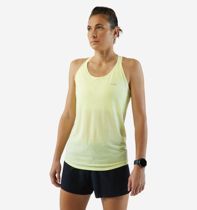 Kiprun Lauf-Tanktop Damen nahtlos - Run 500 Comfort gelb