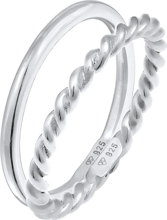 Actual product image Elli Ring Basic Twisted Set of 2 925 Silver (58, 925 Silver)