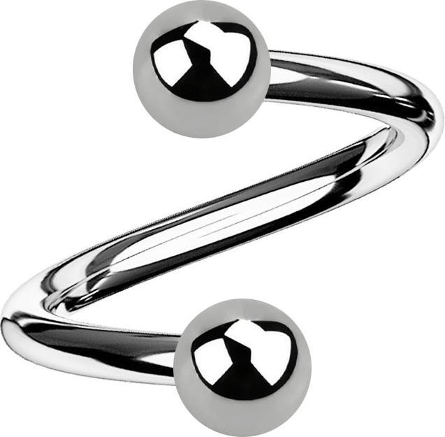 Produktbild Star Piercing Spirale silber mit zwei Kugeln (ohne Messing, Titan G23)