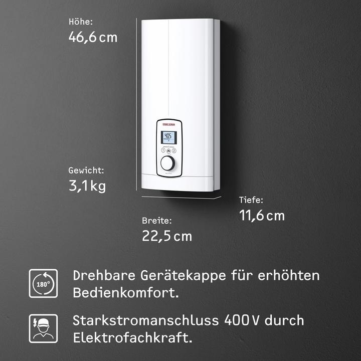 Actual product image Stiebel Eltron DEL 27 Plus Electronic instantaneous water heater, temperature accurate to the degree thanks to 3i