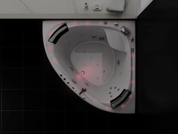 Immagine prodotto Jet-Line Idromassaggio VILLA SABRINA bianco 1,6x1,6 m completamente attrezzato a cascata (160 cm, 160000 cm)