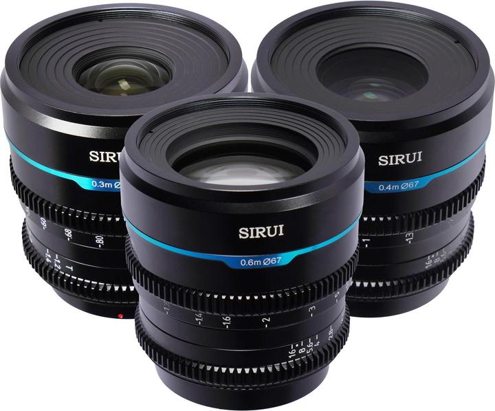 Produktbild Sirui Nightwalker 24 35+55mm T1.2 S35 MF Cine Lens Bundle X-Mount (Fujifilm X, APS-C / DX)