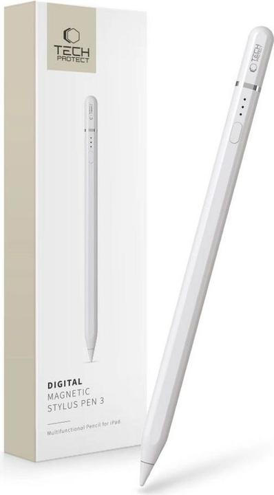 Actual product image Tech-Protect Digital Magnetic Stylus Pen 3 Magnetic for iPad Tablet - White