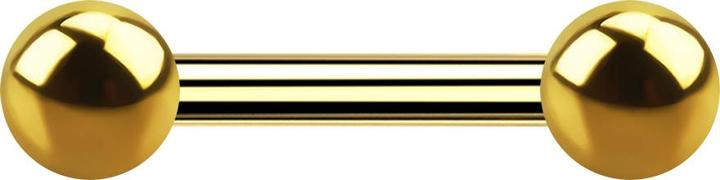 Produktbild Star Piercing Barbell Innengewinde vergoldet mit zwei Kugeln (ohne Messing, Chirurgenstahl 316L)