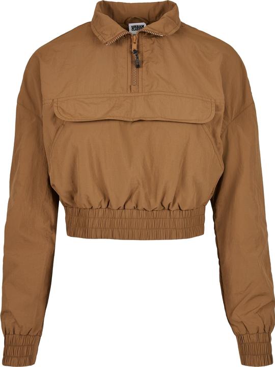Urban Classics Ladies Cropped Crinkle Nylon Pull Over Jacket
