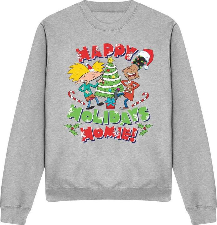 Hey Arnold! Unisex Adult Happy Holidays Homie! Arnold & Gerald Christmas Sweatshirt