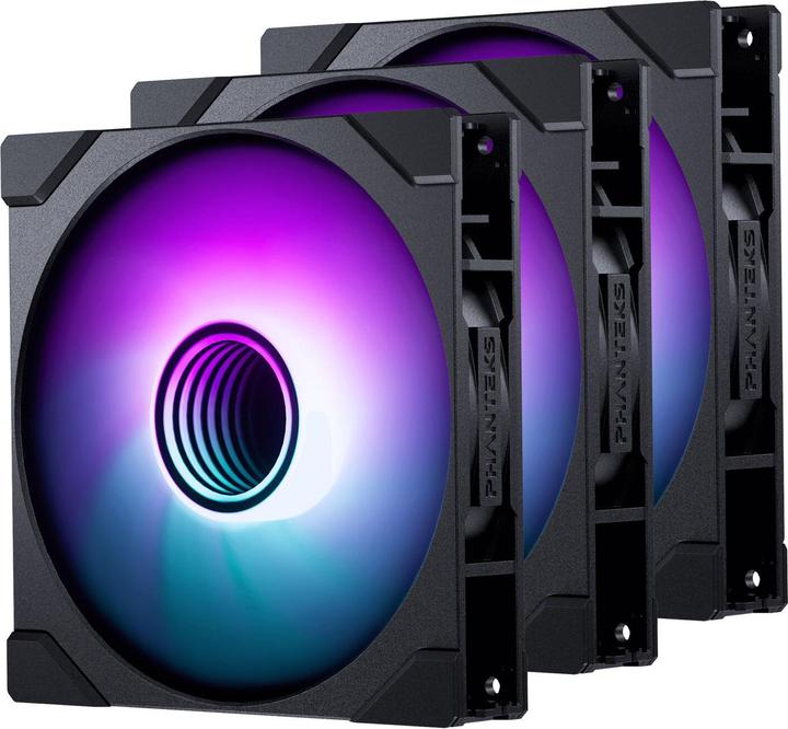 Produktbild Phanteks M25 Gen2 PWM D-RGB Lüfter, 3er-Pack - 140mm, schwarz (140 mm, 3 x)