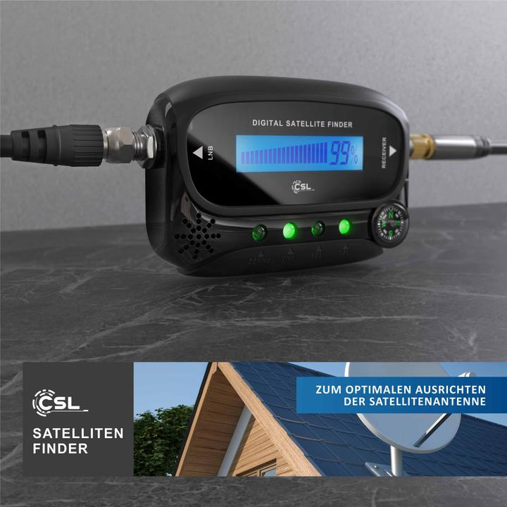 Image du produit CSL Sondeur numérique avec échelle de niveau et signal sonore, Satellite Finder, compatible HD