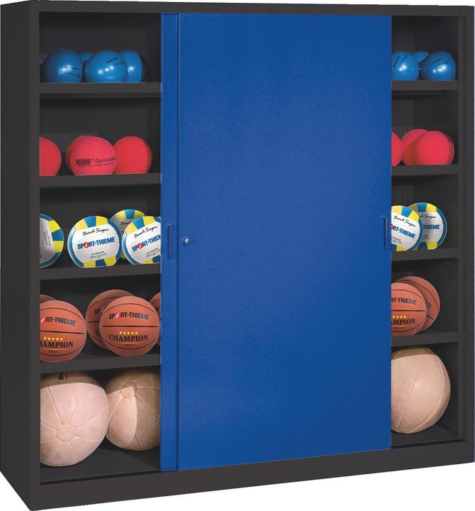 Actual product image C+P Ball cabinet (HxWxD: 195x160x50 cm, with solid sheet metal sliding doors, type 4)
