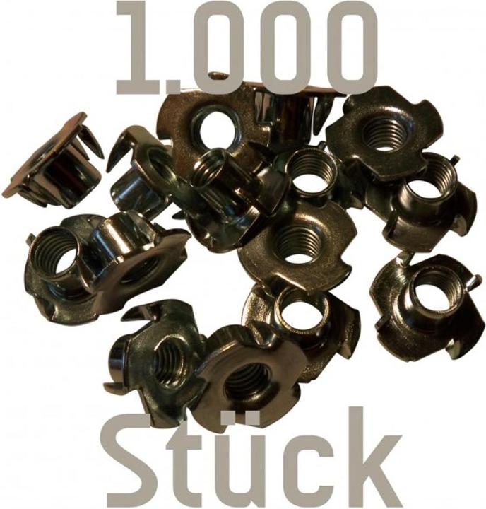 Produktbild Kletterbude 1000 Einschlagmuttern M10 zum Kletterwandbau für Klettergriffe (Silber)