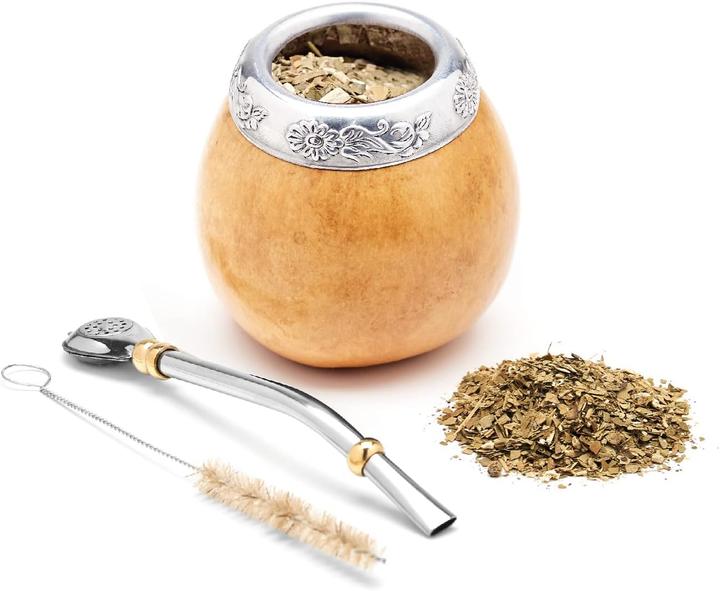 Actual product image Balibetov Set aus natürlicher Kürbistasse für Mate Tee (200 ml, 1 x)