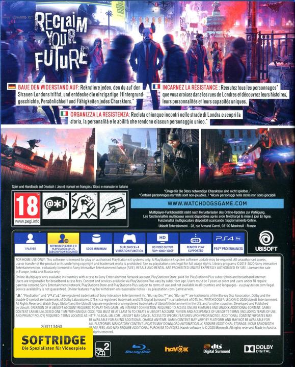 Immagine prodotto Ubisoft Watch Dogs: Legion (PS4, DE, FR, IT)