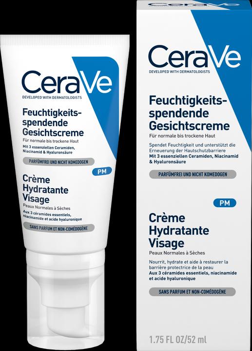 Produktbild CeraVe Feuchtigkeitsspendende Gesichtscreme (52 ml, 24h Creme)
