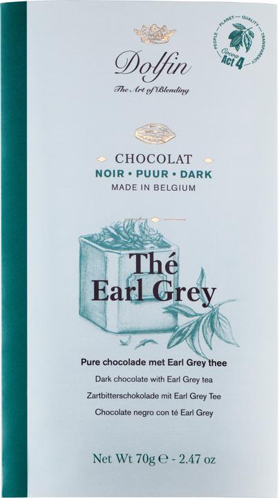 Actual product image Dolfin Dark chocolate with Earl Grey tea (70 g)