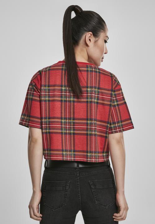 Actual product image Urban Classics Ladies AOP Tartan Short Oversized Tee (XS)