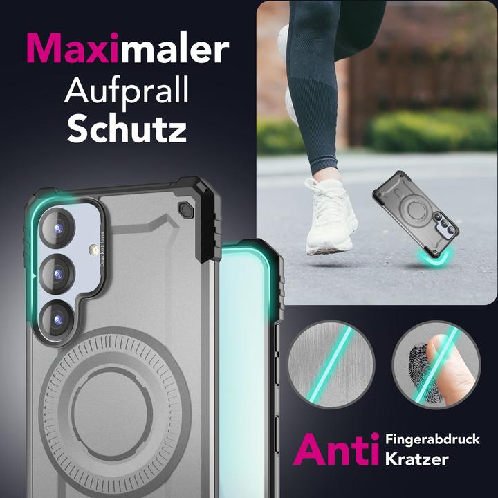 Immagine prodotto Nalia Granite - Armor Panzer Hülle mit MagSafe Ring und Ständer - Military Hardcase (Samsung Galaxy S25)