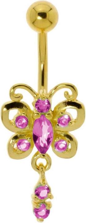 Bijouteria Bauchpiercing (Chirurgenstahl 316L, Kristall, PVD Beschichtung (goldfarbig), Messing)