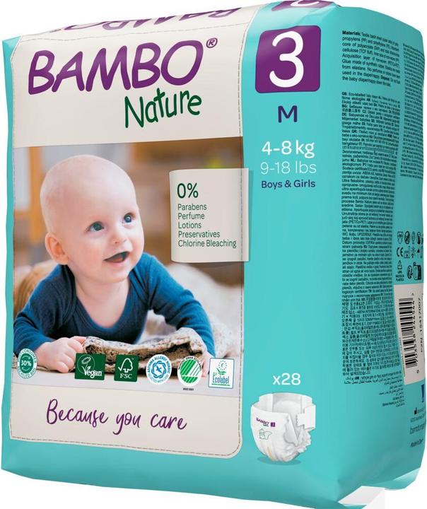 Produktbild Bambo Biowindeln Midi (Gr. 3, Tragepack, 28 Stück)