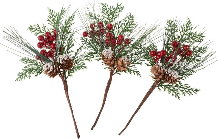 Produktbild VBS Beerenpick mit Pinie, 3 Stück, L. 28 cm