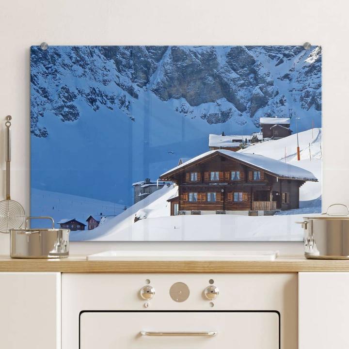 Image du produit Trenddeko Chalet de vacances dans les Alpes suisses (40 x 60 cm)