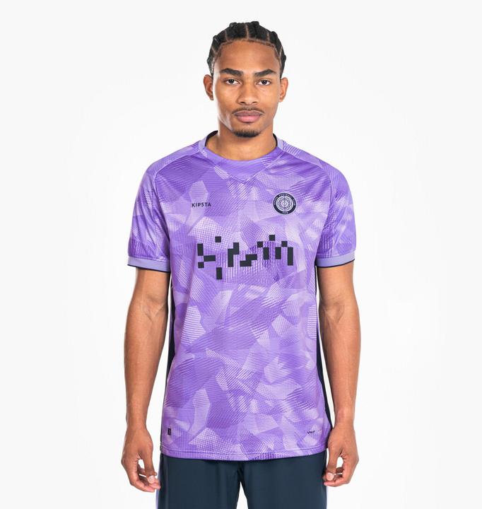 Kipsta Men's/Women's Football Shirt short sleeve - Viralto II Parma blue/purple (L)