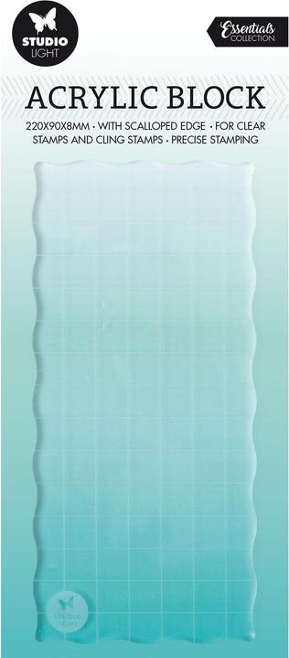Image du produit Studio Light | Essentials acrylic block for clear and cling stamps with grid 15x7x0,8cm Nr.02