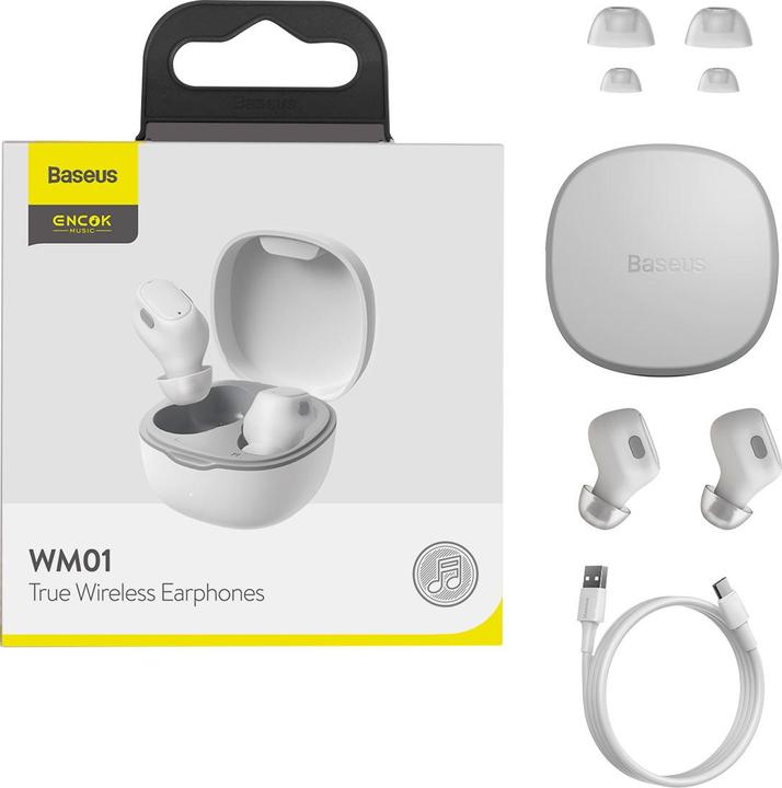 Produktbild Baseus Encok True Wireless Earphones WM01 (White) (5 h, Kabellos)