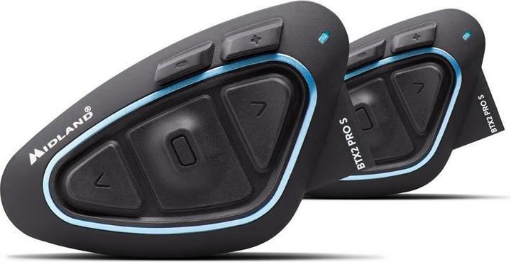 Produktbild Midland BTX2 Pro S Motorrad-Sprechanlage 1200 m Schwarz, Blau (2er Set)