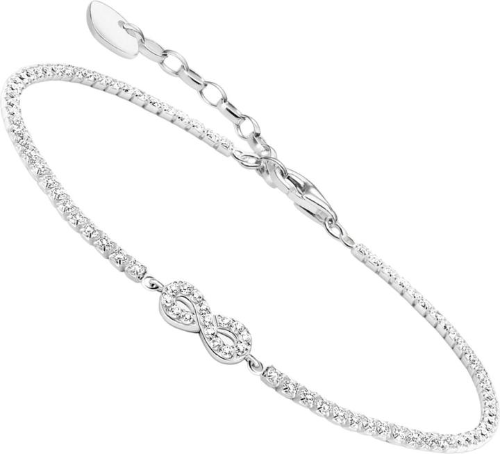 Produktbild Thomas Sabo Tennisarmband Infinity mit weissen Steinen Silber (19 cm, Recyceltes 925 Silber)