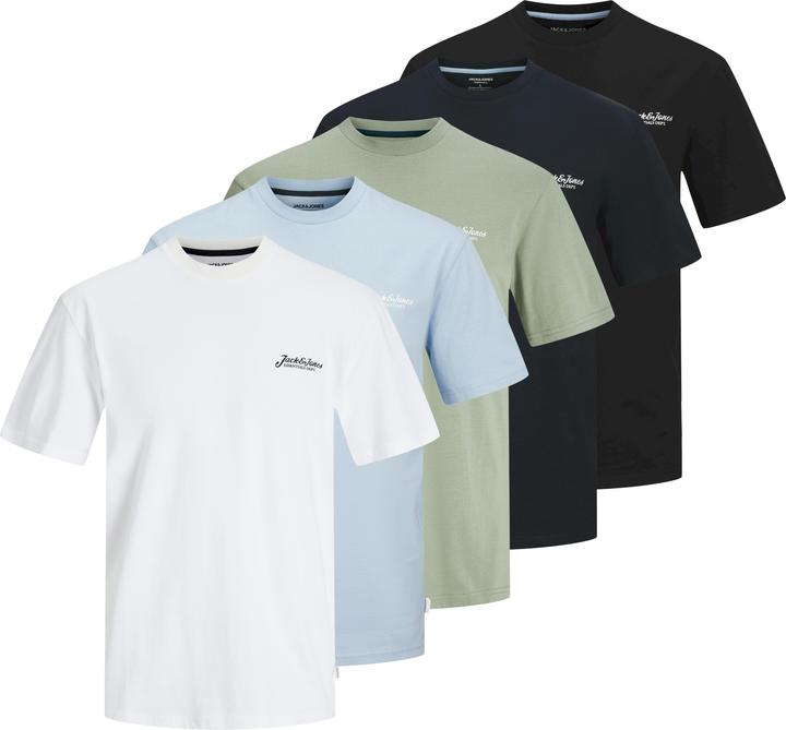 Actual product image Jack & Jones JACK&JONES - JJBEAU TEE SS FRONTPRINT 5PK MP PLS - Heren - T-shirts (XXL)