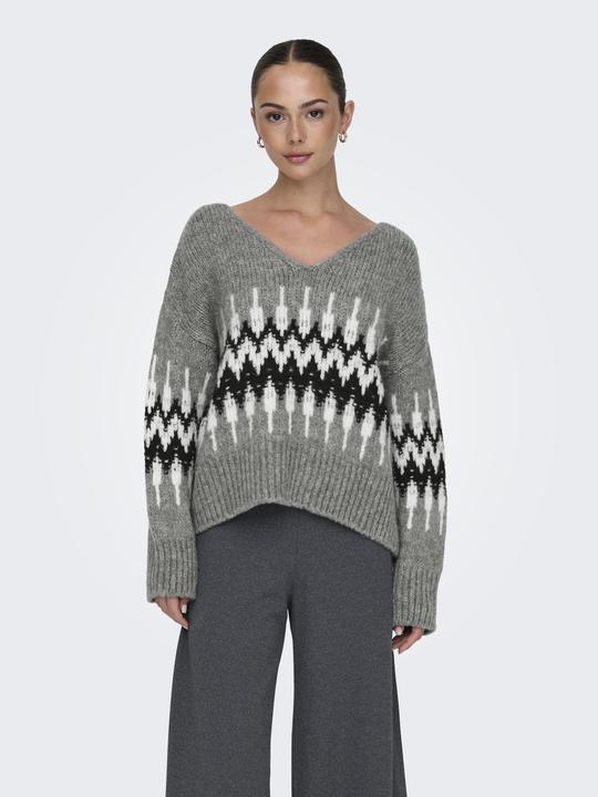 Produktbild JdY Jdydinea L/S Rev V-Neck Jacq Pull Knt (M)
