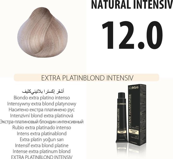 Image du produit FemMas 12.0) hair color extra platinum blonde intense 100ml (100)