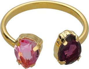 Produktbild Victoria Cruz - Gold Plated Open Ring with Pink Glory Crystals A4904-26DA - Circuit: 54 mm (54)