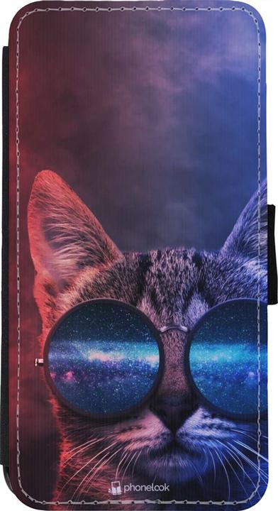 Actual product image PhoneLook Coque Wallet noir Red Blue Cat Glasses (Apple iPhone 11 Pro Max)