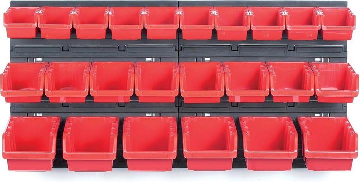 Produktbild Kistenberg Hängewand mit 24 Werkzeugkästen ORDERLINE 800x165x400 (Kunststoff)