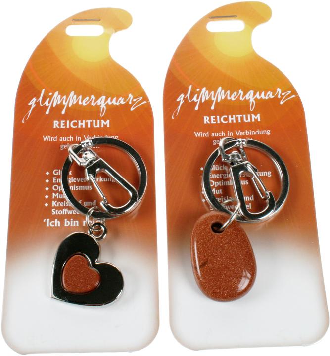 Produktbild Roost Schlüsselanhänger Reichtum G229 Glimmerquarz 2 Motive (assortiert) (Glimmerquarz)