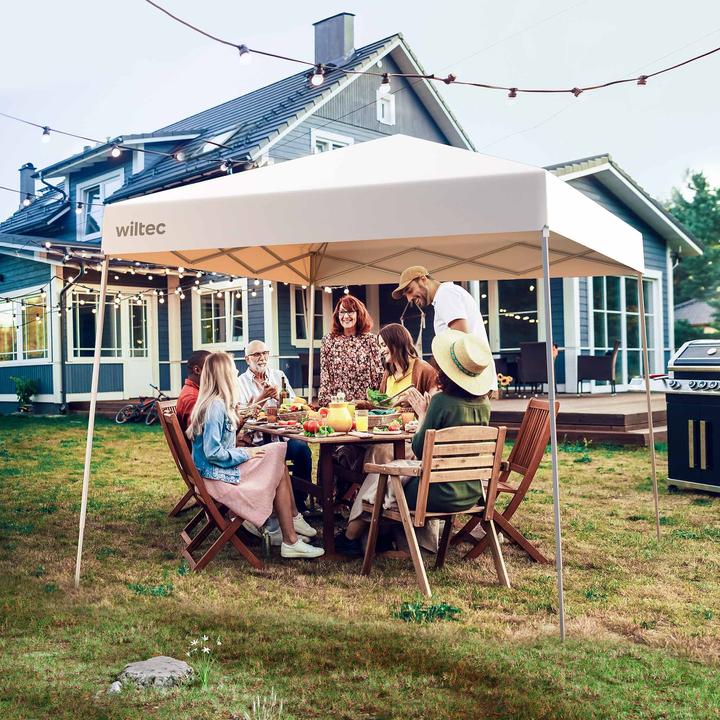 Produktbild Wiltec Faltpavillon 250x250cm weiss wasserdicht Pavillon Gartenpavillon Camping (250 cm, 250 cm)