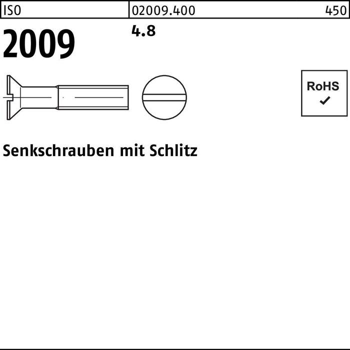 Produktbild Senkschraube ISO 2009 m.Schlitz M 2 x 10 4.8 (2000 Schrauben pro Stück)